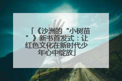 《沙洲的“小树苗”》新书首发式：让红色文化在新时代少年心中绽放