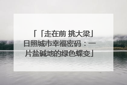 「走在前 挑大梁」日照城市幸福密码：一片盐碱地的绿色蝶变