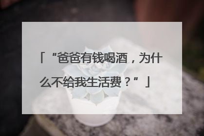 “爸爸有钱喝酒，为什么不给我生活费？”