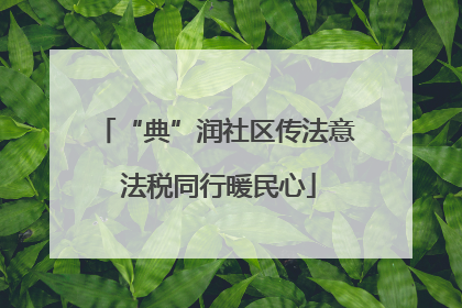 “典”润社区传法意 法税同行暖民心