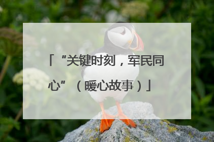 “关键时刻，军民同心”（暖心故事）