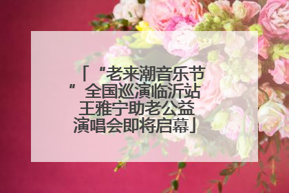 “老来潮音乐节”全国巡演临沂站 王雅宁助老公益演唱会即将启幕