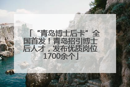 “青岛博士后卡”全国首发！青岛招引博士后人才，发布优质岗位1700余个