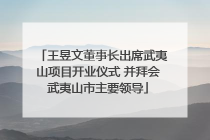 王昱文董事长出席武夷山项目开业仪式 并拜会武夷山市主要领导