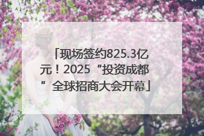 现场签约825.3亿元！2025“投资成都”全球招商大会开幕
