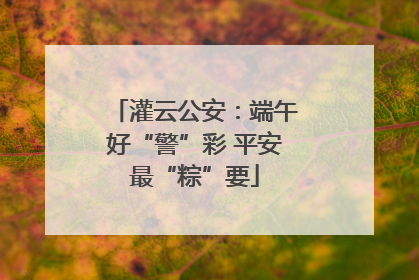 灌云公安：端午好“警”彩 平安最“粽”要