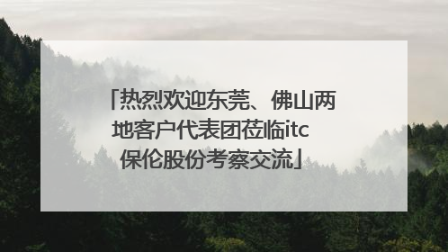 热烈欢迎东莞、佛山两地客户代表团莅临itc保伦股份考察交流