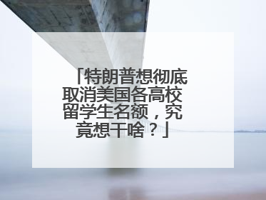 特朗普想彻底取消美国各高校留学生名额，究竟想干啥？