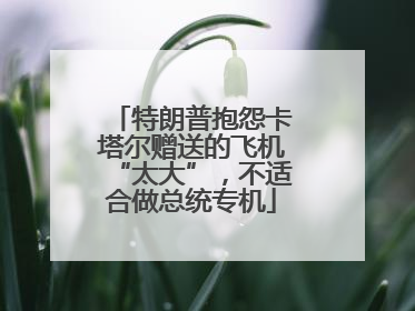 特朗普抱怨卡塔尔赠送的飞机“太大”，不适合做总统专机