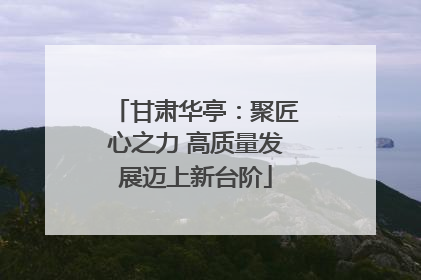 甘肃华亭：聚匠心之力 高质量发展迈上新台阶