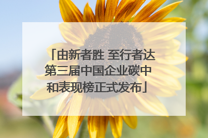 由新者胜 至行者达 第三届中国企业碳中和表现榜正式发布