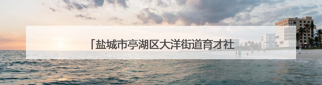 盐城市亭湖区大洋街道育才社区举办七彩护航爱心课堂活动