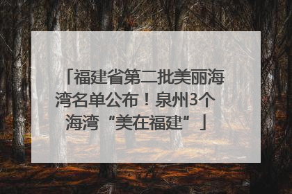 福建省第二批美丽海湾名单公布！泉州3个海湾“美在福建”