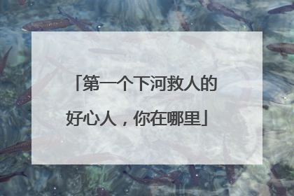 第一个下河救人的好心人，你在哪里