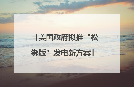 美国政府拟推“松绑版”发电新方案