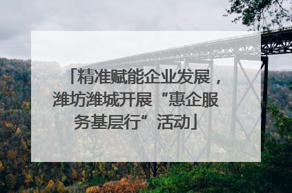 精准赋能企业发展，潍坊潍城开展“惠企服务基层行”活动