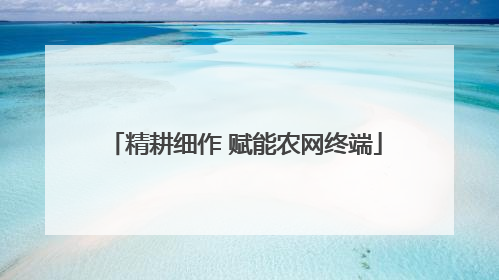 精耕细作 赋能农网终端