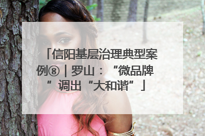 信阳基层治理典型案例⑧｜罗山：“微品牌”调出“大和谐”