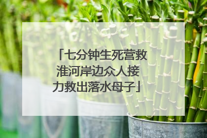 七分钟生死营救 淮河岸边众人接力救出落水母子