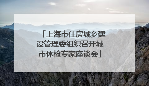 上海市住房城乡建设管理委组织召开城市体检专家座谈会