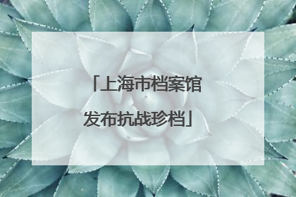 上海市档案馆发布抗战珍档