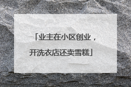 业主在小区创业，开洗衣店还卖雪糕