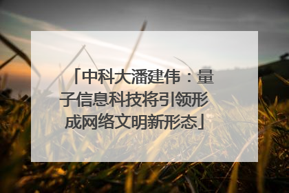 中科大潘建伟：量子信息科技将引领形成网络文明新形态