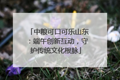 中粮可口可乐山东：端午创新互动，守护传统文化根脉