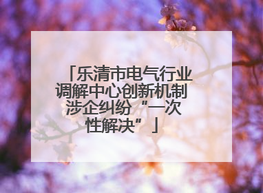 乐清市电气行业调解中心创新机制 涉企纠纷“一次性解决”