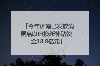 今年济南已发放消费品以旧换新补贴资金18.8亿元