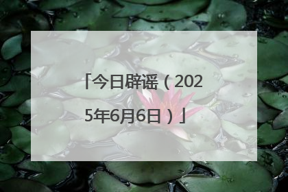 今日辟谣（2025年6月6日）