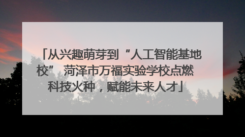 从兴趣萌芽到“人工智能基地校” 菏泽市万福实验学校点燃科技火种，赋能未来人才