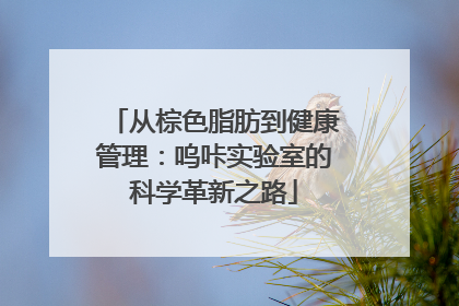 从棕色脂肪到健康管理：呜咔实验室的科学革新之路