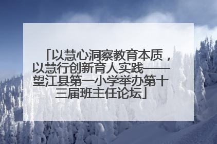 以慧心洞察教育本质，以慧行创新育人实践——望江县第一小学举办第十三届班主任论坛