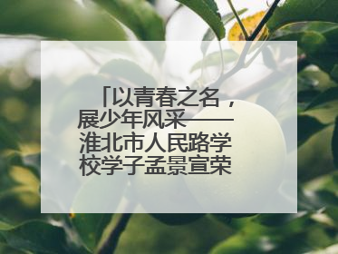 以青春之名，展少年风采——淮北市人民路学校学子孟景宣荣膺“新时代好少年”荣誉称号