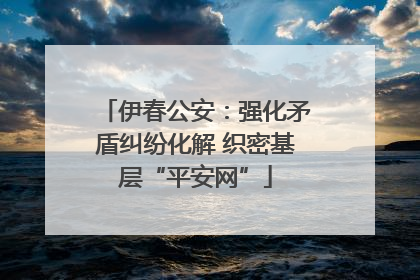 伊春公安：强化矛盾纠纷化解 织密基层“平安网”