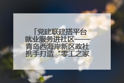 党建联建搭平台 就业服务进社区——青岛西海岸新区政社携手打造“零工之家”就业服务新阵地