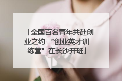 全国百名青年共赴创业之约 “创业英才训练营”在长沙开班