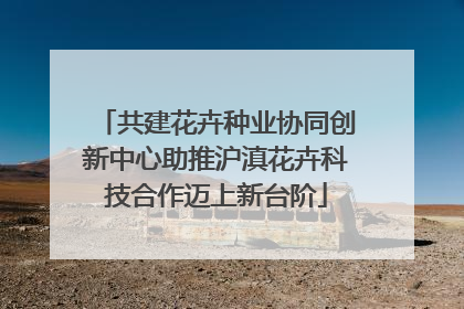 共建花卉种业协同创新中心助推沪滇花卉科技合作迈上新台阶