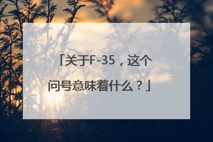 关于F-35，这个问号意味着什么？