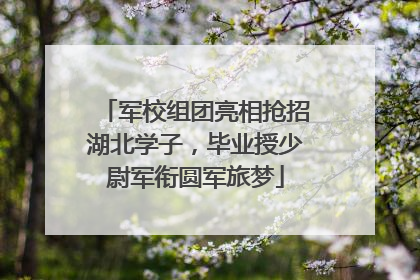 军校组团亮相抢招湖北学子，毕业授少尉军衔圆军旅梦