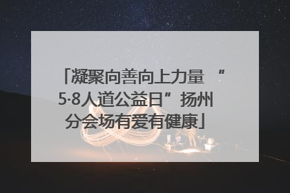 凝聚向善向上力量 “5·8人道公益日”扬州分会场有爱有健康