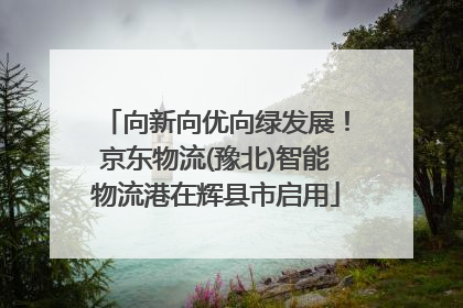 向新向优向绿发展！京东物流(豫北)智能物流港在辉县市启用