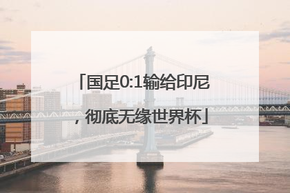 国足0:1输给印尼，彻底无缘世界杯