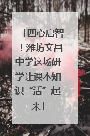 四心启智！潍坊文昌中学这场研学让课本知识“活”起来