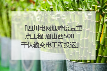 四川电网迎峰度夏重点工程 眉山西500千伏输变电工程投运