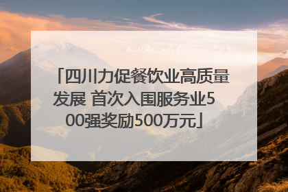 四川力促餐饮业高质量发展 首次入围服务业500强奖励500万元