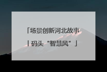 场景创新河北故事丨码头“智慧风”