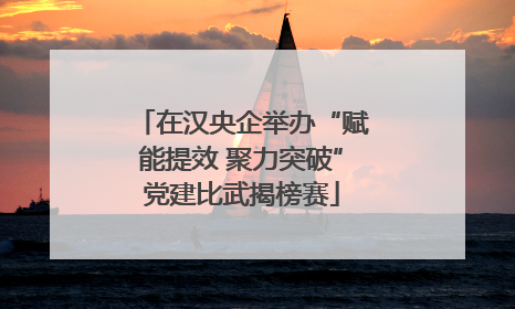在汉央企举办“赋能提效 聚力突破”党建比武揭榜赛