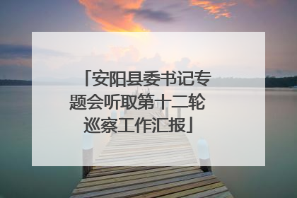 安阳县委书记专题会听取第十二轮巡察工作汇报